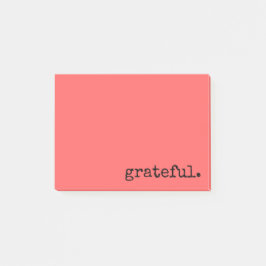 Notas Post-it® coral de tipografía agradecida