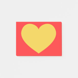 Notas Post-it® Corazón amarillo