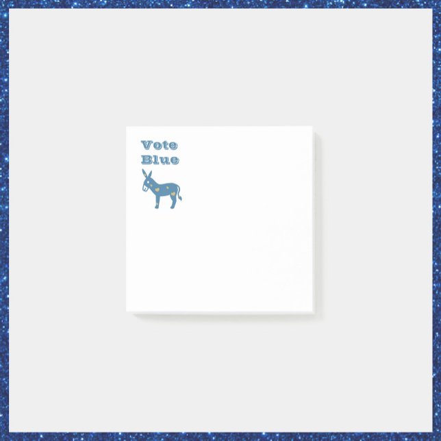 Notas Post-it® Corazón azul lindo Donkey VOTO AZUL (Subido por el creador)