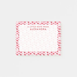 Notas Post-it® Corazón de Acuarela Rojo