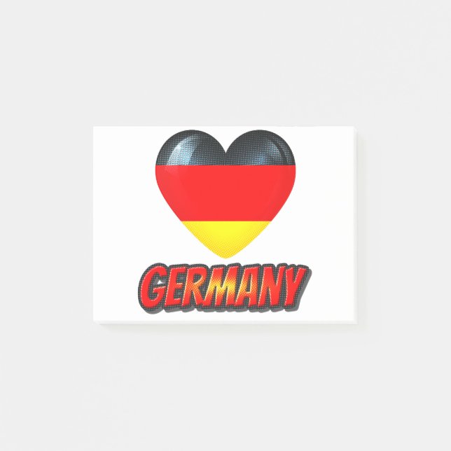 Notas Post-it® Corazón de Alemania (Anverso)