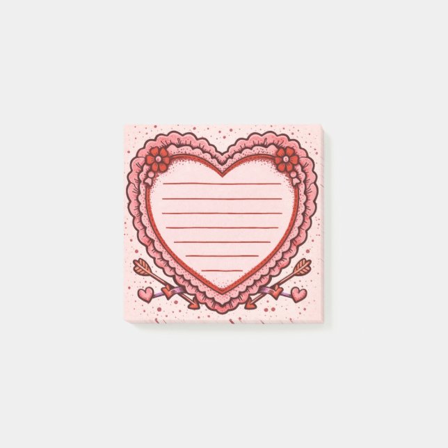 Notas Post-it® Corazón de Amor (Anverso)