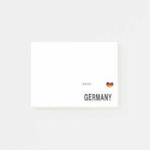 Notas Post-it® Corazón de camiseta de hinchas de fútbol de Aleman