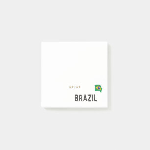 Notas Post-it® Corazón de camiseta de hinchas de fútbol de Brasil
