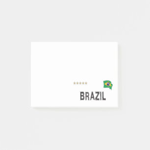 Notas Post-it® Corazón de camiseta de hinchas de fútbol de Brasil