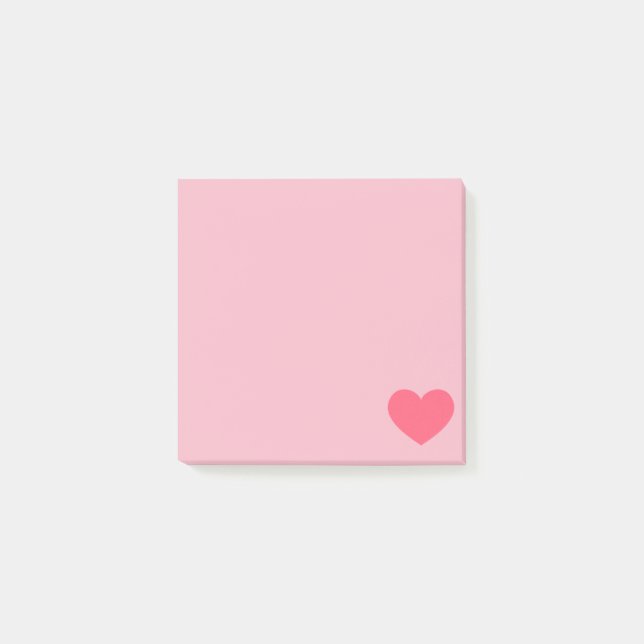 Notas Post-it® Corazón de Emoji rosa (Anverso)