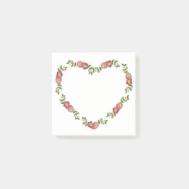 Notas Post-it® Corazón de Flores Presionadas Vintage