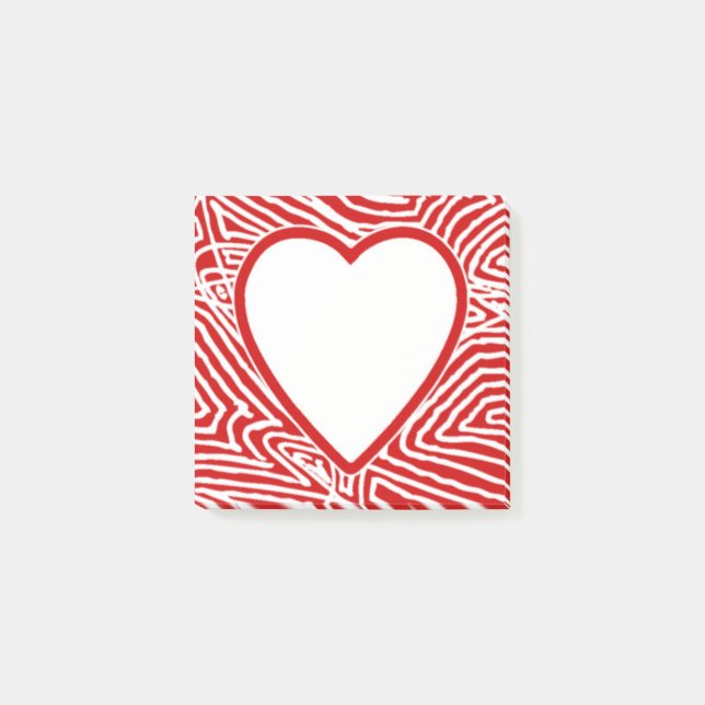 Notas Post-it® Corazón de huella digital (Anverso)