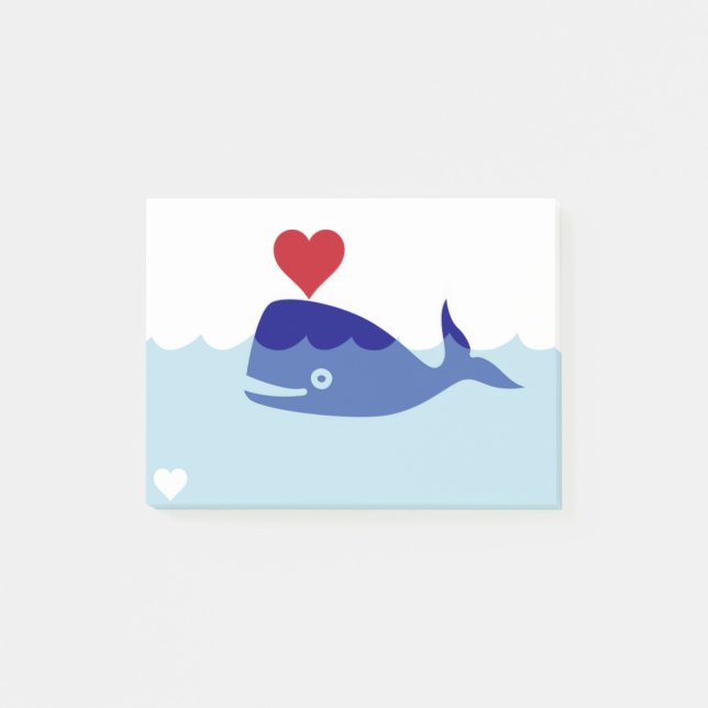 Notas Post-it® Corazón de la ballena (Anverso)