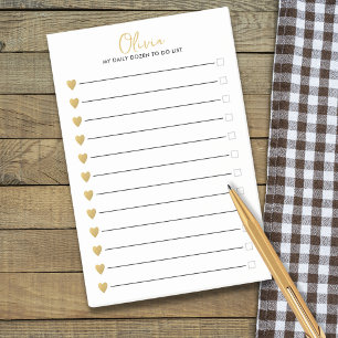 Notas Post-it® Corazón De Oro Y Negro Encendido Para Hacer Lista 