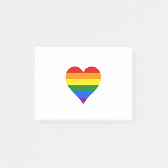 Notas Post-it® Corazón del orgullo LGBT (Anverso)