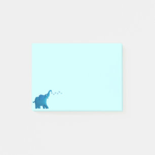 Notas Post-it® corazón elefante azul