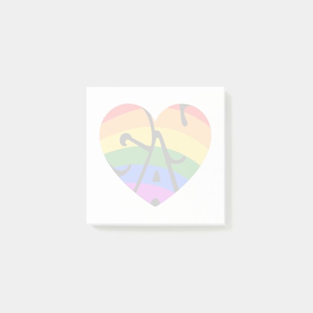 Notas Post-it® Corazón gay (Anverso)