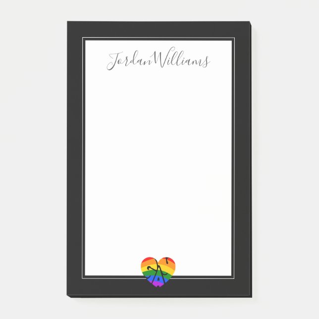 Notas Post-it® Corazón gay (Anverso)