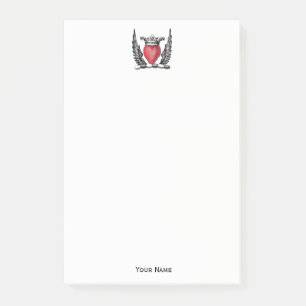 Notas Post-it® Corazón heráldico con Escudo del escudo de armas