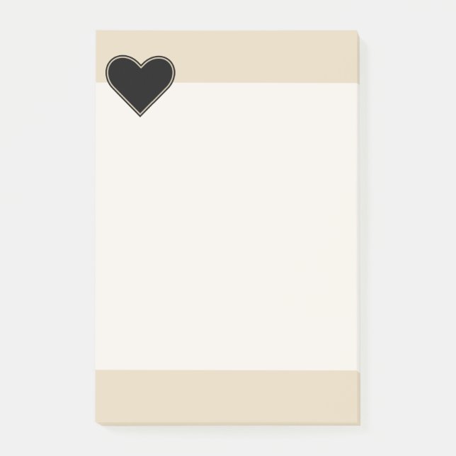 Notas Post-it® Corazón negro elegante 2 (Anverso)