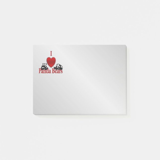 Notas Post-it® Corazón Panda Bears (Anverso)