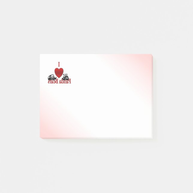 Notas Post-it® Corazón Panda Bears (Anverso)