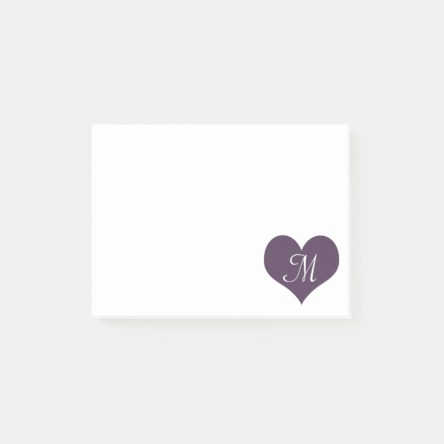 Notas Post-it® Corazón púrpura (Anverso)