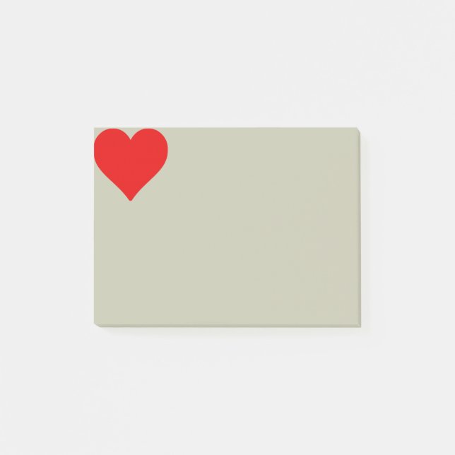 Notas Post-it® Corazón Rojo Forma Amor Clásico Minimalismo (Anverso)