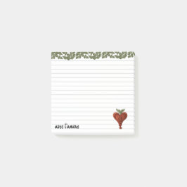 Notas Post-it® Corazón rojo, líneas regladas