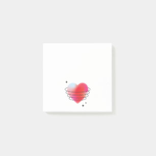 Notas Post-it® Corazón rojo romántico espacio de amor planeta