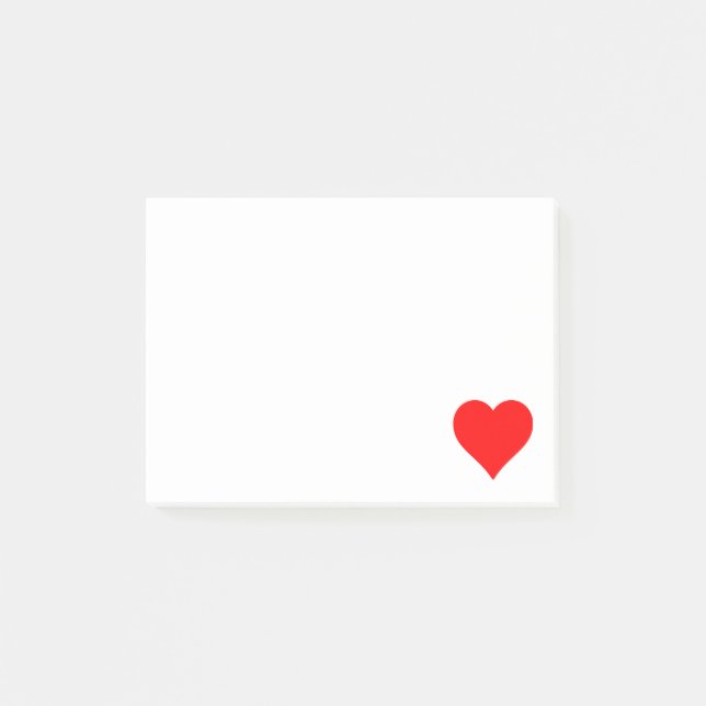 Notas Post-it® Corazón rojo simple (Anverso)