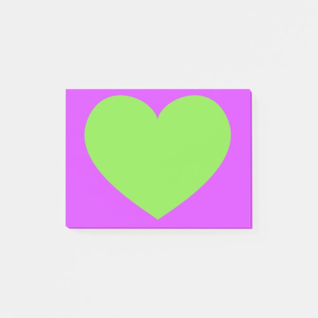 Notas Post-it® Corazón verde (Anverso)