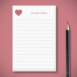 Notas Post-it® Corazón y rojo