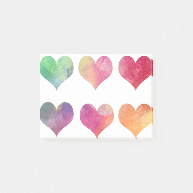 Notas Post-it® Corazones coloridos (Anverso)