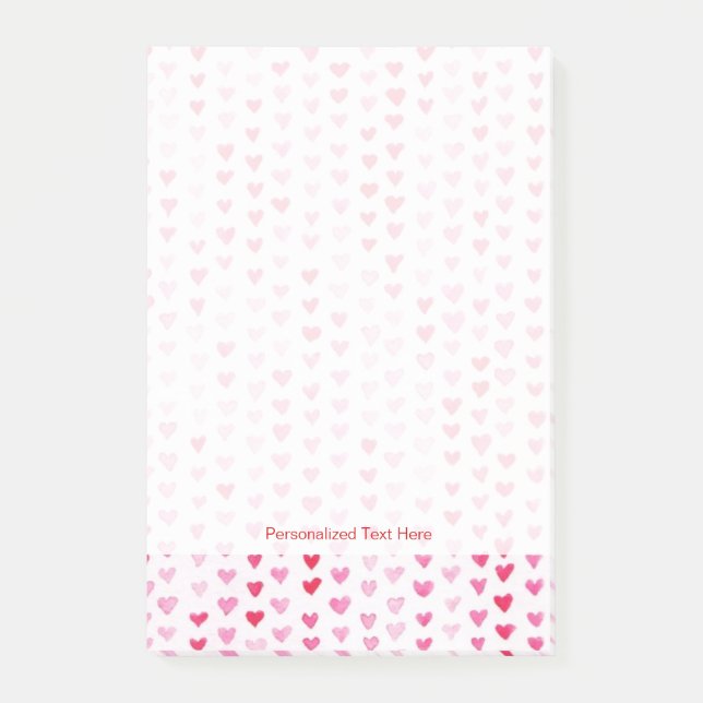 Notas Post-it® Corazones de acuarela (Anverso)