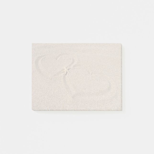 Notas Post-it® Corazones de arena suave (Anverso)