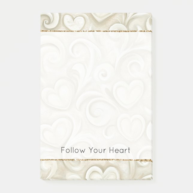 Notas Post-it® Corazones de Crema (Anverso)