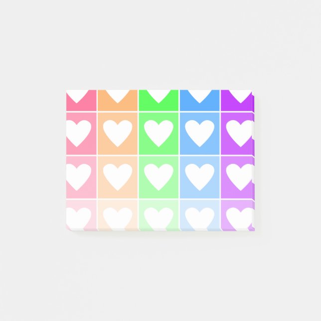 Notas Post-it® Corazones de Ombre (Anverso)