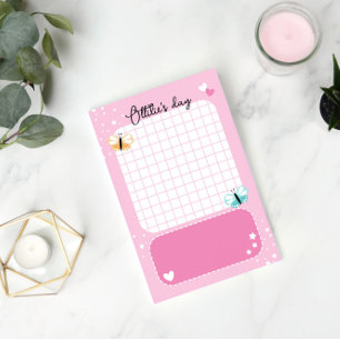 Notas Post-it® Corazones Estrellas Mariposas Rosadas Agregar Nomb