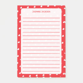 Notas Post-it® Corazones Feliz Día de San Valentín Patrón de Amor