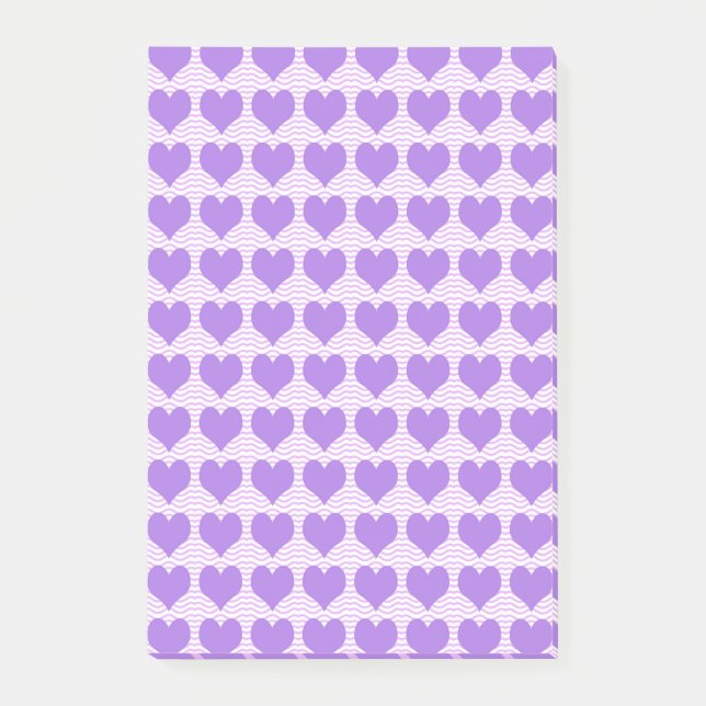 Notas Post-it® Corazones Morados (Anverso)