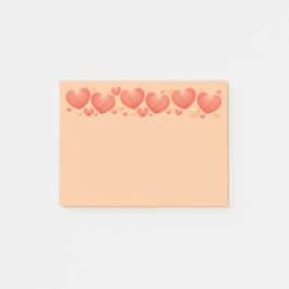 Notas Post-it® Corazones Naranjas de Tamaño Aleatorio
