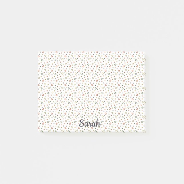 Notas Post-it® Corazones pequeños Añadir nombre de regalo de ofic (Anverso)