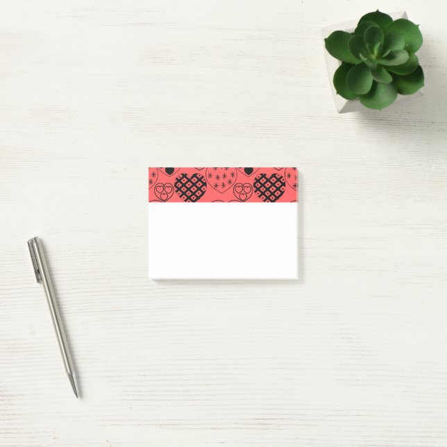 Notas Post-it® Corazones repetitivos (Oficina)