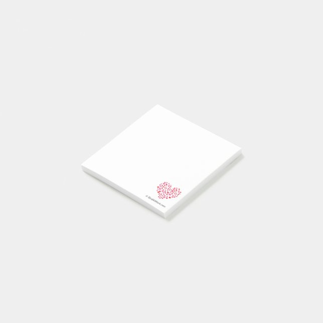 Notas Post-it® Corazones Rojo Y Rosa (En perspectiva)
