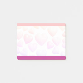 Notas Post-it® Corazones rosas y morados en 3m personalizadas