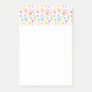 Notas Post-it® Corazones y muffins Delightful Watercolor Pattern