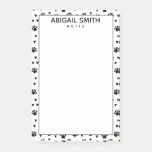 Corazones y patas de perro negro, personalizadas