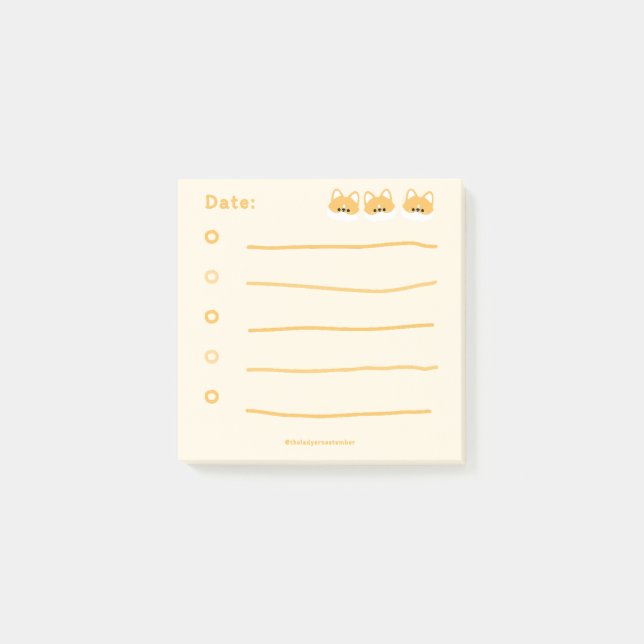 Notas Post-it® Corgi (Anverso)