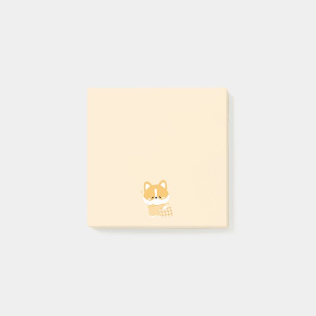 Notas Post-it® Corgi con sueño suave (Anverso)