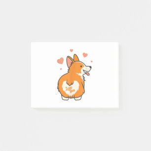 Notas Post-it® Corgi Día de San Valentín Gift Dog Lover Heart