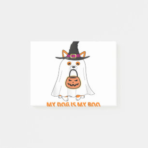 Notas Post-it® Corgi Dog Es Mi Boo Fantasmas Gorras Testigos Cala
