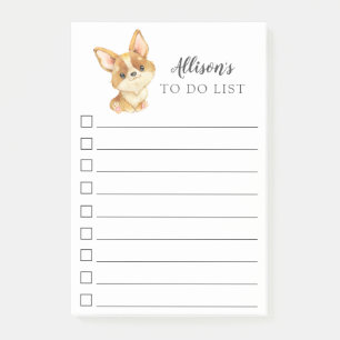 Notas Post-it® Corgi Dog Personalizado Para Hacer Lista