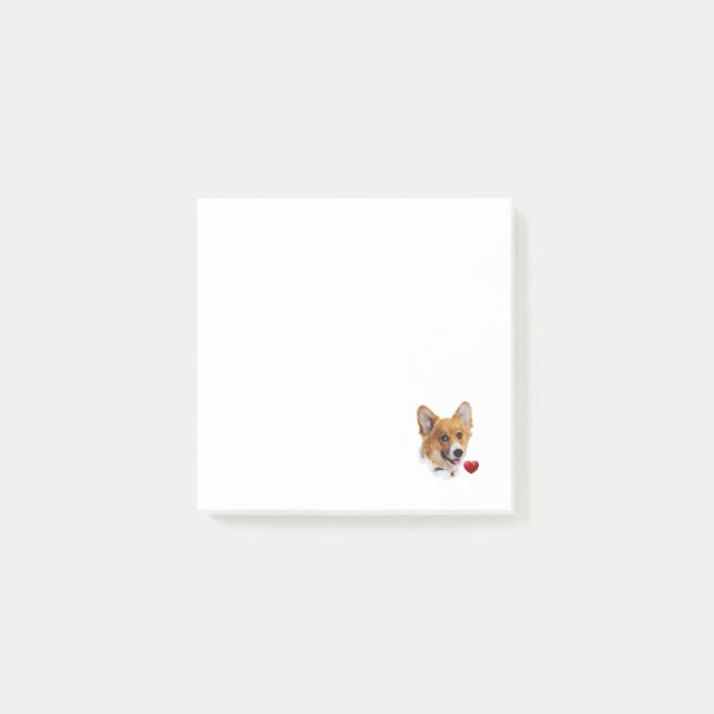 Notas Post-it® Corgi Love (Anverso)